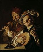 Matthias Stomer Lautenspieler und Flotenspieler oil painting reproduction